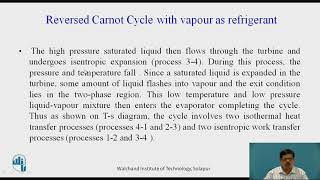 Reversed Carnot Cycle with Vapour as refrigerant [upl. by Adonis]