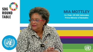 SDG Roundtable Fireside chat with Prime Minister Mia Mottley  United Nations [upl. by Yelyr64]