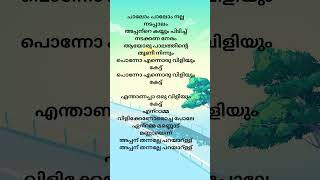 🎶Palom Palom Naadan Song ലിരിക് 🎶lyrics malayalam shorts [upl. by Waechter]