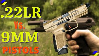 22 Pistol Vs 9mm Pistol  Which Is Better 22lr vs 9mm [upl. by Thin]