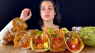 HOMEMADE SHRIMP BURRITO amp TACOS  ASMR  MUKBANG  EATING SOUNDS [upl. by Neural544]