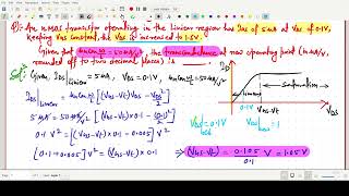 Transconductance Calculation at new operating Point in NMOS Gate 2024 EC [upl. by Nelyak]