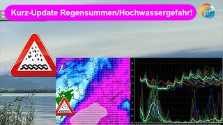 KurzUpdate Regensummen amp Hochwassergefahr WestSchweiz Süddeutschland amp WestÖsterreich Vergleich [upl. by Cecil]