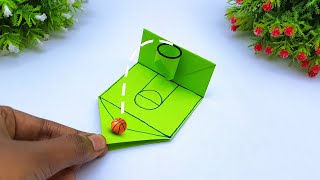 How to Make Easy Origami Mini toy Basketball Slam Dunk  Handmade Toy Making Ideas  DIY Basketball [upl. by Leba308]