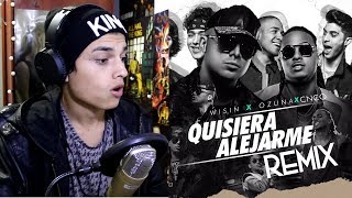 Quisiera Alejarme Remix  Official Lyric Video ft Ozuna CNCO Reaccion [upl. by Noired]