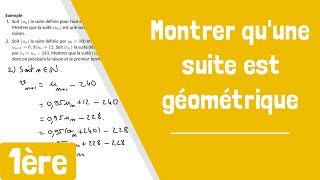 Comment montrer quune suite est géométrique [upl. by Ahsinot538]