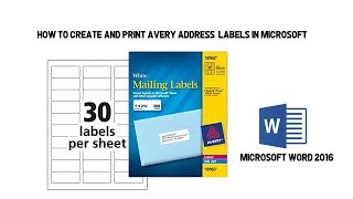 How to create and print Avery address labels in Microsoft Word [upl. by Cira591]