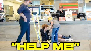 Falling With Crutches Prank [upl. by September]