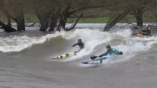 White water kayaking at Sawley Weir on the river trent [upl. by Okikuy]