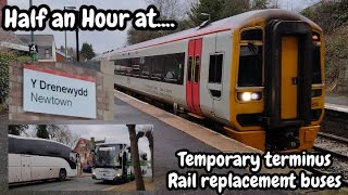 Half an Hour at 450  Newtown Station 07012024  Transport for Wales  Rail replacement buses [upl. by Hsac879]