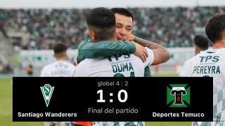 Santiago Wanderers 1 4 Vs 2 0 Deportes Temuco  Liguilla Primera B 2023  SEMI FINAL vuelta [upl. by Cyb]