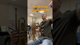 Switching trumpet to baritone in band musicteacher baritone trumpet banddirector [upl. by Ntisuj]