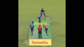 Samantha in action what a ball beats bowled swingbowling [upl. by Scoles]