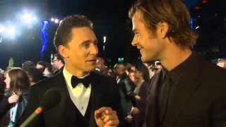 Tom Hiddleston Becomes a Hemsworth at Thor Premiere Video Library Action Reporter Media [upl. by Nordek]