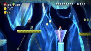 New Super Mario Bros U  Mont Sorbet  45  Grotte aux stalactites [upl. by Eneg]