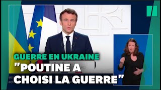 Allocution dEmmanuel Macron sur lUkraine 2 mars 2022 [upl. by Mcmullan952]