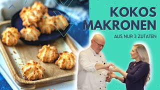 Kokosmakronen aus 3 Zutaten mit CALLEkocht  mein erster Kanal Gast  Einfache Kokos Makronen [upl. by Euf]