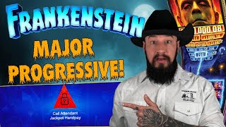 Frankenstein slot machine MAJOR caught on Camera 😱 Shocking Progressive JACKPOT ⚡️TWO JACKPOTS [upl. by Armanda703]