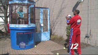 Harlem Globtrotter Dunks Michaela In Dunk Tank [upl. by Delano977]