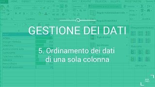 Ordinamento dei dati di una sola colonna  Excel Facile [upl. by Wichman]