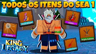 🔥 Como Pegar Todos os Itens Acessórios e Espadas no King Legacy 🌊 [upl. by Odlareg]