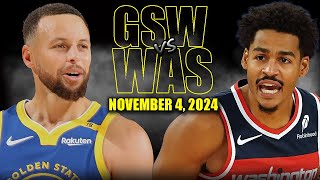 Golden State Warriors vs Washington Wizards Full Game Highlights  November 4  202425 NBA Season [upl. by Balthazar984]