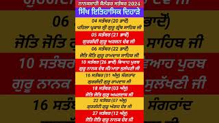 Nanakshahi Calendar September 2024 l Sikh Historical Days l Gurpurab September 2024 l [upl. by Berfield]