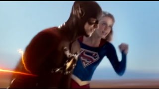 Supergirl and The Flash Race HD  SupergirlFlash Crossover  Supergirl 1x18 [upl. by Kraft]