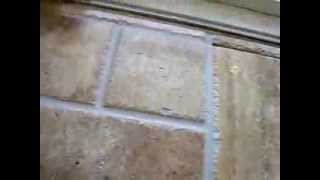 Diy Travertine tile floor installation without clogging fisher holes [upl. by Charbonnier]