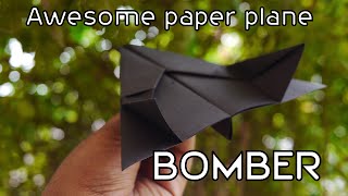 Awesome Origami Paper Plane Bomber  Paper Plane that flies [upl. by Swart689]