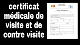 comment avoir un certificat médicale de visite et de contre visite [upl. by Kriste]