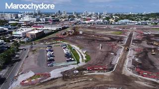 Drone Footage of Maroochydore CBD Site  April 2018 [upl. by Yrrek]