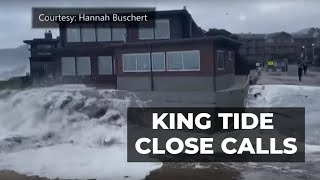 Viewer video of close calls with King Tides on Oregon Coast [upl. by Bertilla]