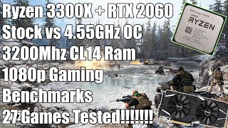 Ryzen 3 3300x  RTX 2060  27 Game 1080p Benchmark  Stock VS 455Ghz [upl. by Vidal980]