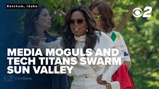 Titans of industry like Oprah Tim Cook Jeff Bezos and more head to Sun Valley [upl. by Adnerad]