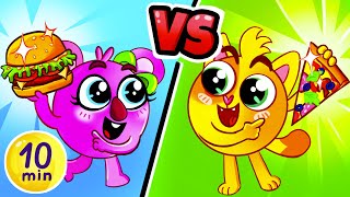 Pizza vs Hamburger Song   More Best Kids Songs by Baby Zoo [upl. by Heda]