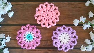 Crochet Japanese Flower I Crochet Flower I Easy Crochet Flower Tutorial For Beginners [upl. by Skiest]