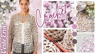 💕🤩 VESTE HEXAGONE ERIN MANCHES AFFINEES TOUTES TAILLES HYPER FEMININ AU CROCHET 😍𝐓𝐔𝐓𝐎 𝐌𝐚𝐦𝐢𝐞𝐂𝐫𝐨𝐜𝐡𝐞𝐭 [upl. by Ahsiek]