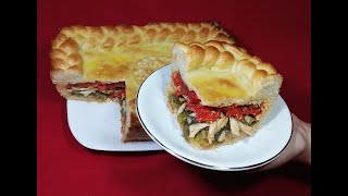 Empanada Gallega  Delicious Spanish Savory Pie  Galician Empanada Recipe [upl. by Cirederf]