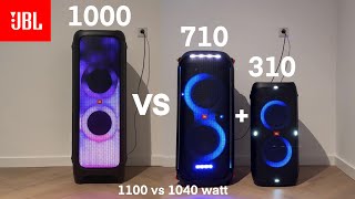 JBL Partybox 1000 vs 710  310 Sound comparison test 🔊‼️ [upl. by Odracer]