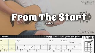 From The Start  Laufey  Fingerstyle Guitar  TAB  Chords  Lyrics [upl. by Ibson641]