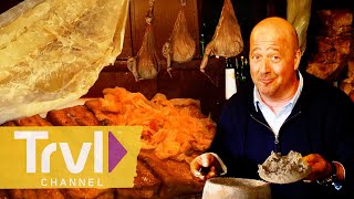 Eating a Plate FULL of Bugs  Bizarre Foods with Andrew Zimmern  Travel Channel [upl. by Armallas]