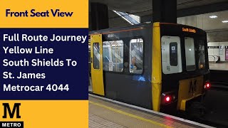 Full Route Journey Yellow Line  Tyne amp Wear Metro  South Shields To St James  Metrocar 4044 [upl. by Gill361]