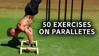 50 Calisthenics Exercises on Parallettes  Implement to Progress FAST [upl. by Elehcin]