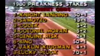 1980 Preakness Stakes  Codex vs Genuine Risk  ABC Broadcast [upl. by Almat]