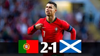 CRISTIANO SALVA a PORTUGAL vs ESCOCIA 21  Nations League 2024 [upl. by Edrock]