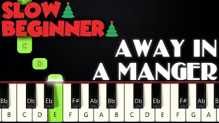 Away In A Manger  SLOW BEGINNER PIANO TUTORIAL  SHEET MUSIC by Betacustic [upl. by Arney490]