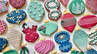 ORNAMENTS  EPIC Satisfying Cookie Decorating of 29 Different Ornament Cookies with Royal Icing [upl. by Alfeus16]