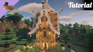 Minecraft How to Make an Easy Spruce Starter House  Medieval Tutorial [upl. by Hanus161]