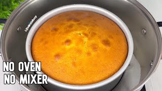 HOW TO MAKE CAKE WITHOUT AN OVEN AND A MIXER STEP BY STEP TUTORIAL [upl. by Yrem]